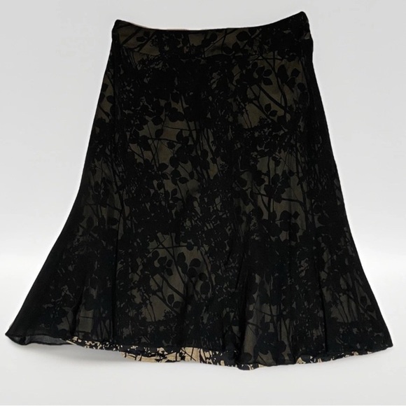 Vintage Anne Carson Chiffon Skirt Sz 12 Black Sheer Layered Floral Whimsigoth - Picture 2 of 8